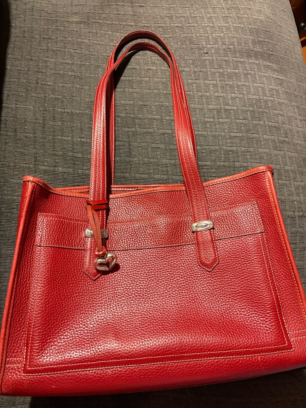 ❤️ Brighton Red Pebbled Leather Tote ❤️